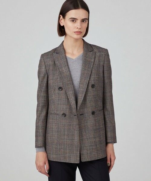 TOMORROWLAND / トゥモローランド テーラードジャケット | SILK AIR GLEN CHECK ダブルブレストジャケット | 詳細2