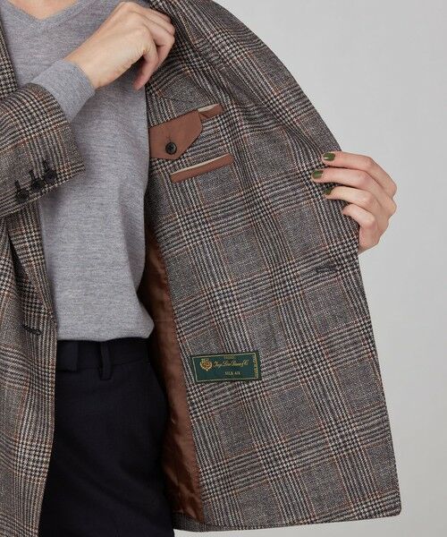 TOMORROWLAND / トゥモローランド テーラードジャケット | SILK AIR GLEN CHECK ダブルブレストジャケット | 詳細5