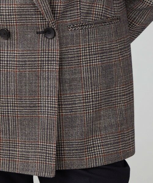 TOMORROWLAND / トゥモローランド テーラードジャケット | SILK AIR GLEN CHECK ダブルブレストジャケット | 詳細9