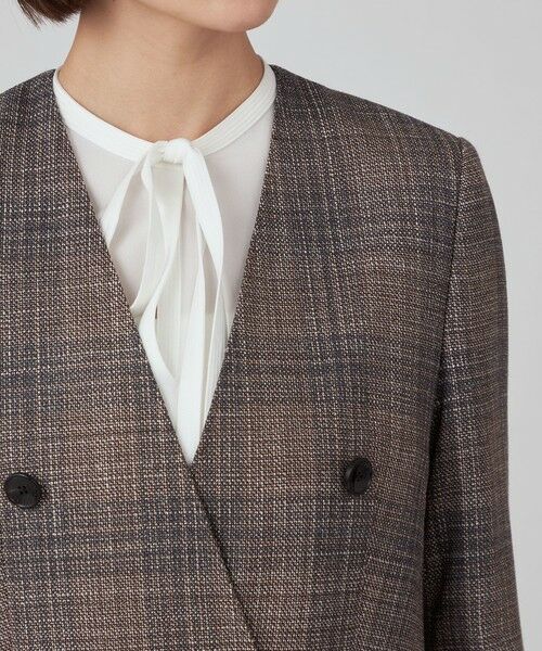 TOMORROWLAND / トゥモローランド ノーカラージャケット | SILK AIR ERICA Vカラーダブルブレストジャケット | 詳細6