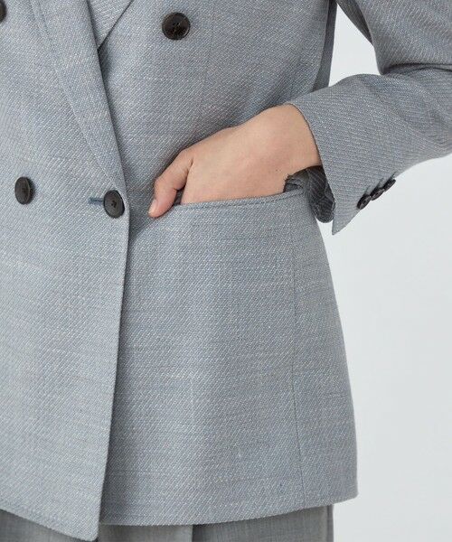 TOMORROWLAND / トゥモローランド テーラードジャケット | JERSELY BLUE ダブルブレストジャケット | 詳細9