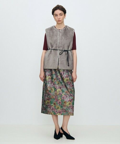 TOMORROWLAND / トゥモローランド ベスト | フェイクミンク ベルテッドジレ | 詳細1