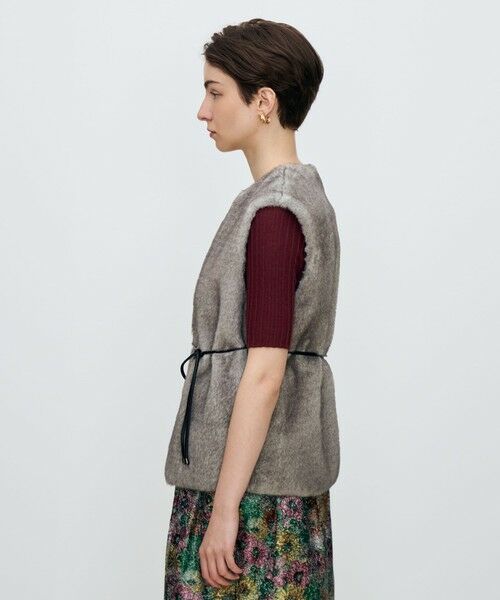 TOMORROWLAND / トゥモローランド ベスト | フェイクミンク ベルテッドジレ | 詳細3