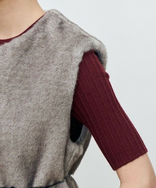 TOMORROWLAND / トゥモローランド ベスト | フェイクミンク ベルテッドジレ | 詳細7