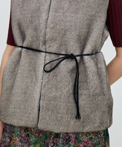 TOMORROWLAND / トゥモローランド ベスト | フェイクミンク ベルテッドジレ | 詳細9