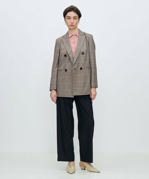 TOMORROWLAND / トゥモローランド テーラードジャケット | バーガンディーグレンチェック ダブルブレストジャケット | 詳細1