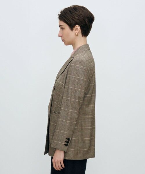 TOMORROWLAND / トゥモローランド テーラードジャケット | バーガンディーグレンチェック ダブルブレストジャケット | 詳細3