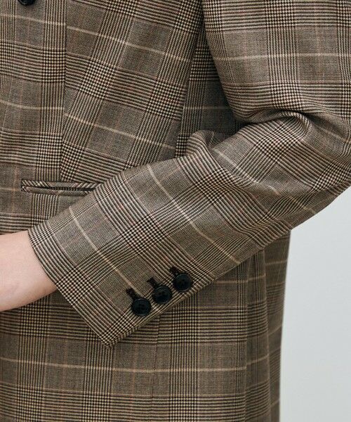 TOMORROWLAND / トゥモローランド テーラードジャケット | バーガンディーグレンチェック ダブルブレストジャケット | 詳細7