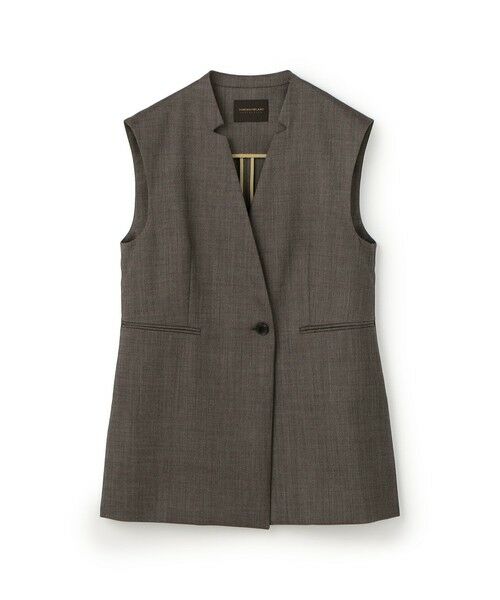 TOMORROWLAND/トゥモローランド ウーステッドカルゼ キザミカラージレ 48 ブラウン 36(9号)