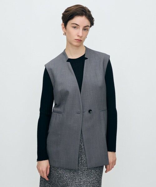 TOMORROWLAND / トゥモローランド ベスト | ウーステッドカルゼ キザミカラージレ | 詳細2