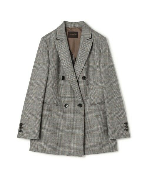 TOMORROWLAND / トゥモローランド テーラードジャケット | SILK AIR GLEN CHECK ダブルブレストジャケット(16 グレー系)