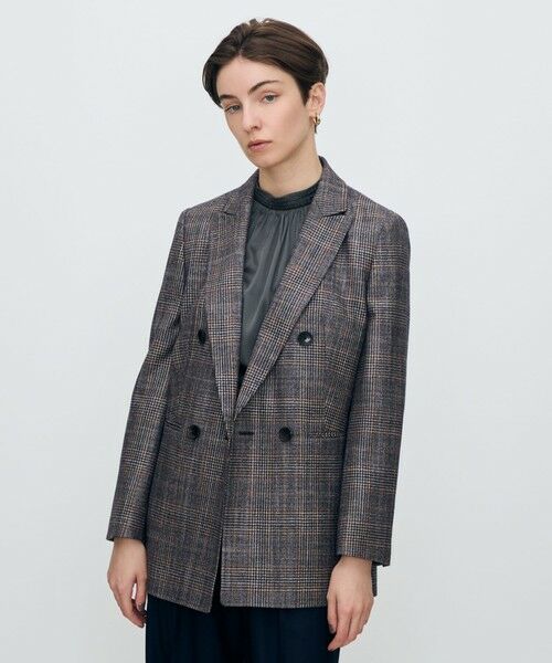 TOMORROWLAND / トゥモローランド テーラードジャケット | SILK AIR GLEN CHECK ダブルブレストジャケット | 詳細2