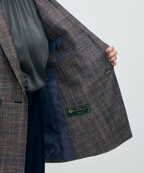 TOMORROWLAND / トゥモローランド テーラードジャケット | SILK AIR GLEN CHECK ダブルブレストジャケット | 詳細5