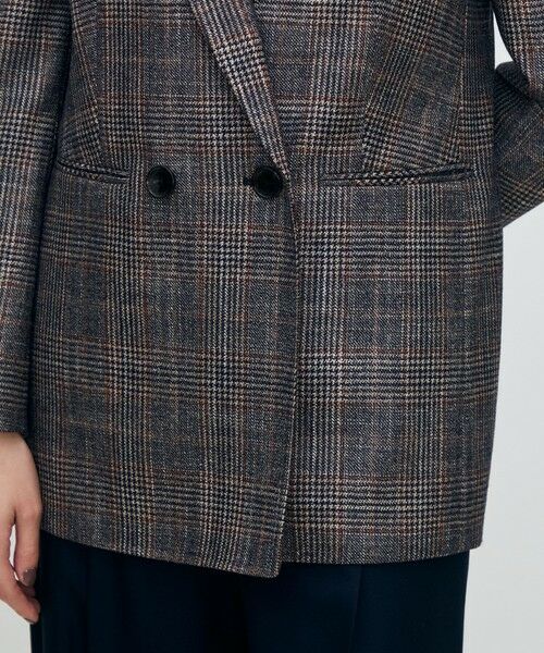 TOMORROWLAND / トゥモローランド テーラードジャケット | SILK AIR GLEN CHECK ダブルブレストジャケット | 詳細9