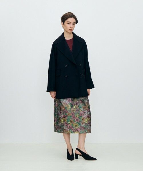 TOMORROWLAND / トゥモローランド ピーコート | ウェービーカシミヤ ラグランショートコート | 詳細1