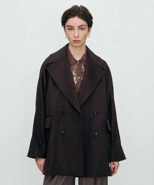 TOMORROWLAND / トゥモローランド ピーコート | ウェービーカシミヤ ラグランショートコート | 詳細13