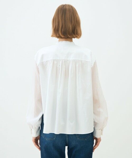 TOMORROWLAND / トゥモローランド シャツ・ブラウス(半袖以外) | ホワイトコンビネーション エンブロイダリーボウタイブラウス | 詳細4