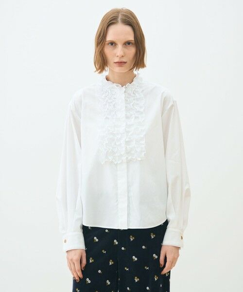 TOMORROWLAND / トゥモローランド シャツ・ブラウス（半袖以外） | ホワイトコンビネーション ラッフルブラウス | 詳細2