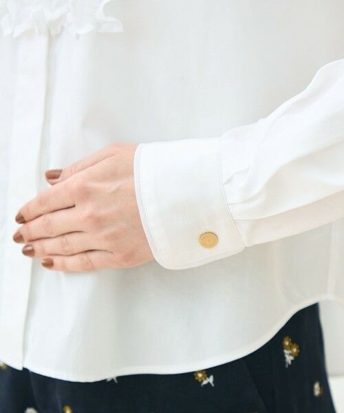 TOMORROWLAND / トゥモローランド シャツ・ブラウス（半袖以外） | ホワイトコンビネーション ラッフルブラウス | 詳細6