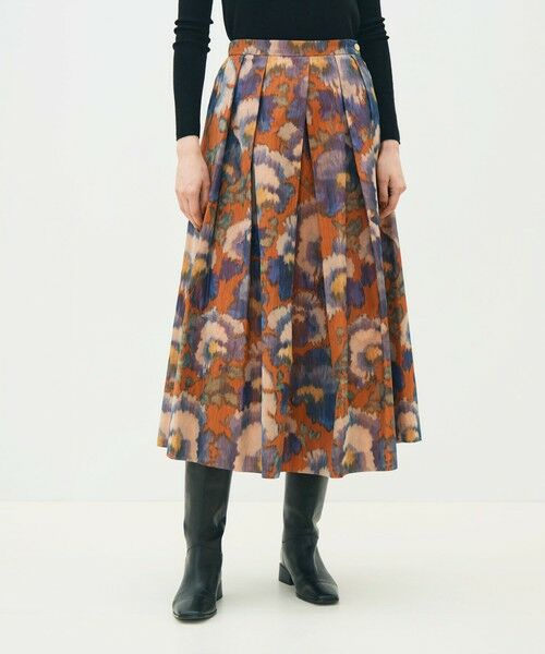TOMORROWLAND / トゥモローランド ロング・マキシ丈スカート | ヴァーミリオンプリント タックスイングスカート | 詳細2