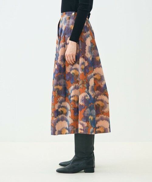 TOMORROWLAND / トゥモローランド ロング・マキシ丈スカート | ヴァーミリオンプリント タックスイングスカート | 詳細3