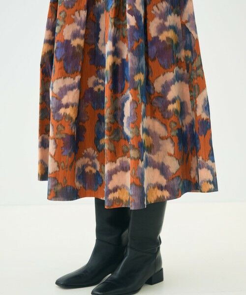 TOMORROWLAND / トゥモローランド ロング・マキシ丈スカート | ヴァーミリオンプリント タックスイングスカート | 詳細8