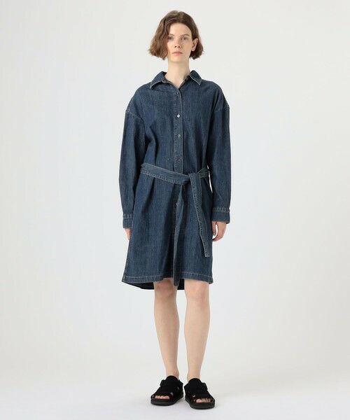 TOMORROWLAND / トゥモローランド ミニ丈・ひざ丈ワンピース | コットンデニム ベルテッドシャツワンピース WCID6947 | 詳細1
