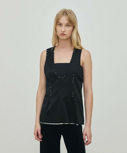 TOMORROWLAND / トゥモローランド シャツ・ブラウス | レーヨンサテン ノースリーブトップス | 詳細2