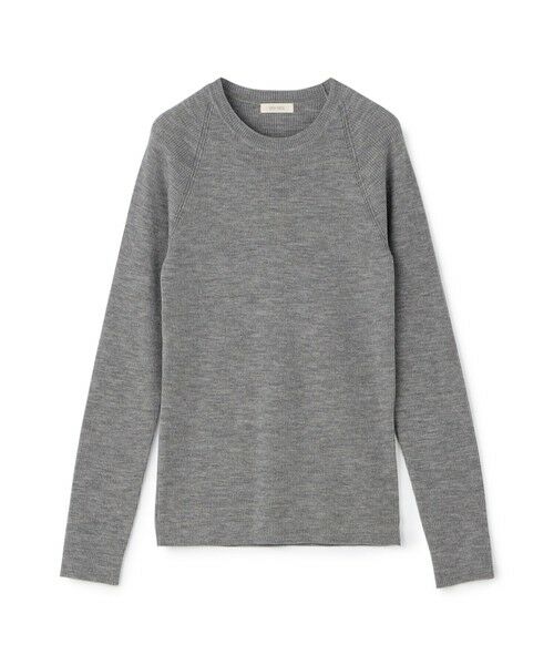 TOMORROWLAND / トゥモローランド ニット・セーター | ウーステッドウールファインリブ クルーネックプルオーバー(13 ライトグレー)