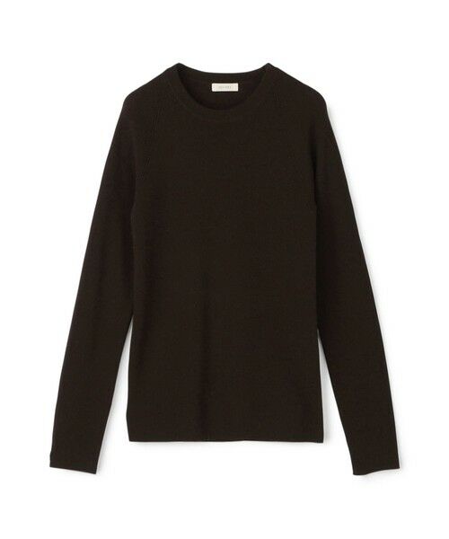 TOMORROWLAND / トゥモローランド ニット・セーター | ウーステッドウールファインリブ クルーネックプルオーバー(49 ダークブラウン)