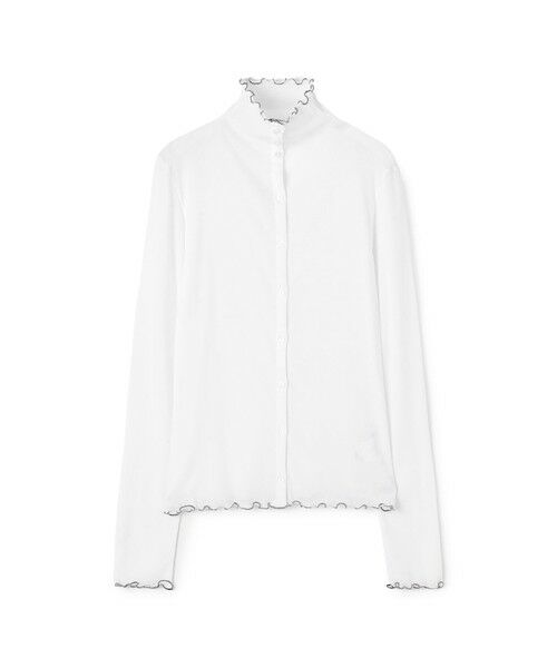 TOMORROWLAND/トゥモローランド コットンジャージー ビルドネックカーディガン 11 ホワイト F TOMORROWLAND/トゥモローランド コットンジャージー ビルドネックカーディガン 11 ホワイト F