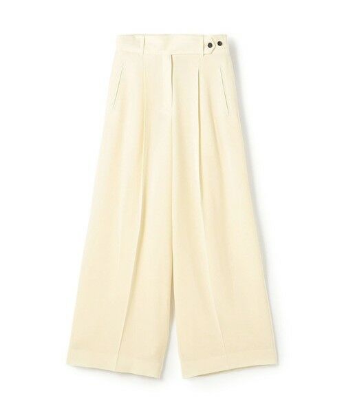 TOMORROWLAND/トゥモローランド ウールジョーゼット タックワイドパンツ 11 ホワイト 36(9号)