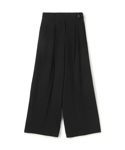 TOMORROWLAND/トゥモローランド ウールジョーゼット タックワイドパンツ 19 ブラック 36(9号)