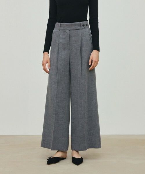 TOMORROWLAND / トゥモローランド スラックス・ドレスパンツ | ウールジョーゼット タックワイドパンツ | 詳細3