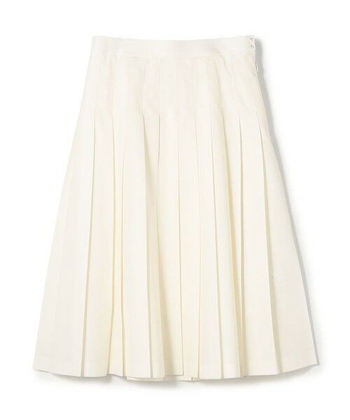 TOMORROWLAND / トゥモローランド ミニ・ひざ丈スカート | スビンコットンツイル プリーツスカート(11 ホワイト)