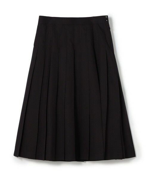 TOMORROWLAND / トゥモローランド ミニ・ひざ丈スカート | スビンコットンツイル プリーツスカート(19 ブラック)