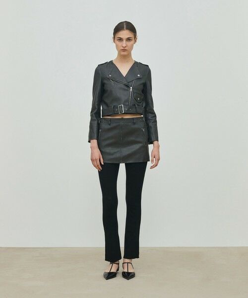 TOMORROWLAND / トゥモローランド ミニ・ひざ丈スカート | ヴィンテージレザー ローライズミニスカート | 詳細1