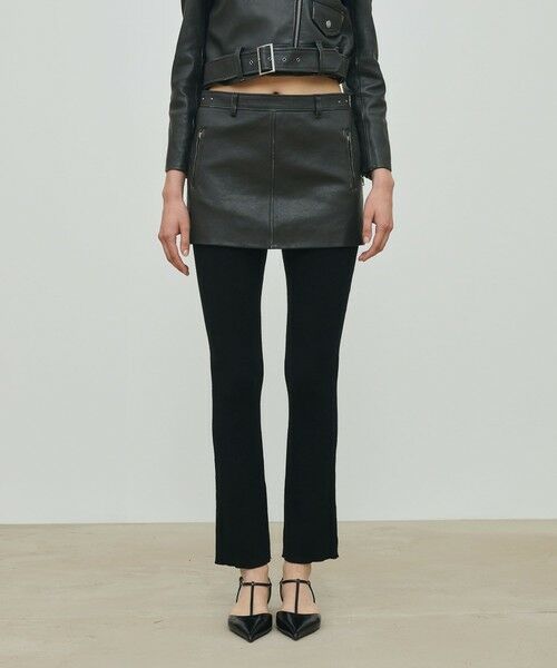 TOMORROWLAND / トゥモローランド ミニ・ひざ丈スカート | ヴィンテージレザー ローライズミニスカート | 詳細2