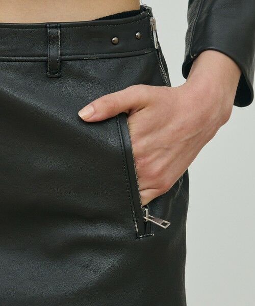 TOMORROWLAND / トゥモローランド ミニ・ひざ丈スカート | ヴィンテージレザー ローライズミニスカート | 詳細7