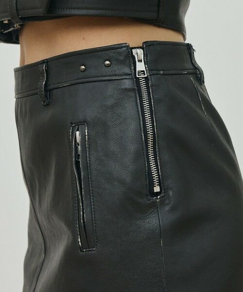 TOMORROWLAND / トゥモローランド ミニ・ひざ丈スカート | ヴィンテージレザー ローライズミニスカート | 詳細8