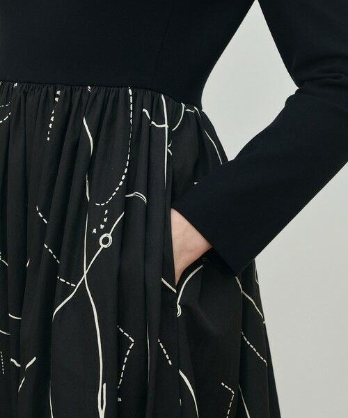 TOMORROWLAND / トゥモローランド ロング・マキシ丈ワンピース | コードステッチプリント コンビコクーンワンピース | 詳細7