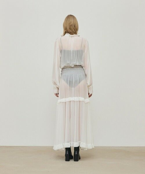TOMORROWLAND / トゥモローランド ロング・マキシ丈ワンピース | シルクシフォン ラッフルマキシワンピース | 詳細3