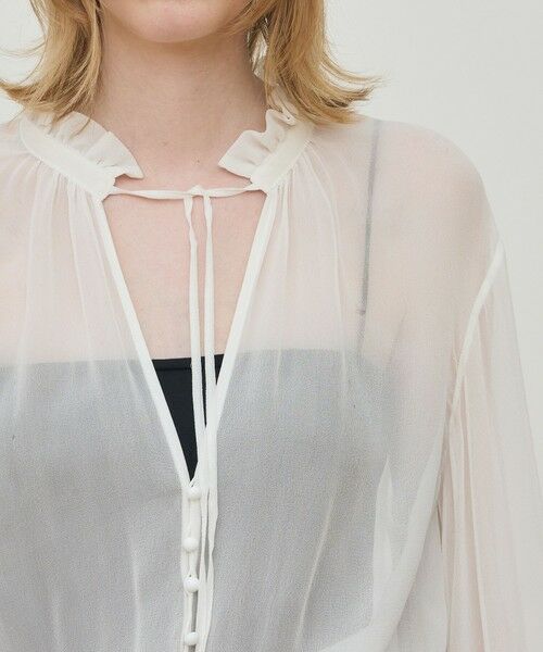 TOMORROWLAND / トゥモローランド ロング・マキシ丈ワンピース | シルクシフォン ラッフルマキシワンピース | 詳細4