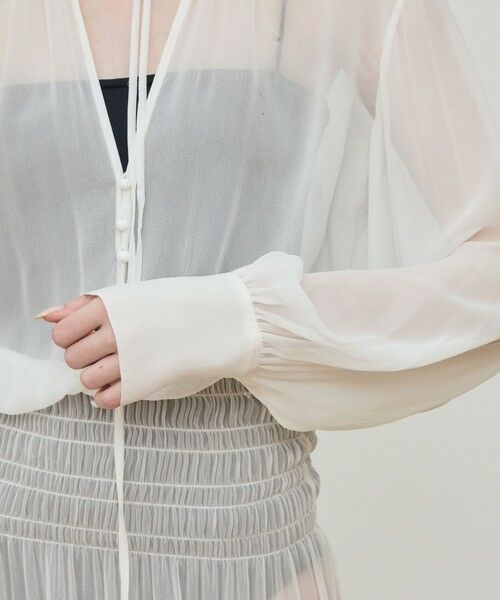 TOMORROWLAND / トゥモローランド ロング・マキシ丈ワンピース | シルクシフォン ラッフルマキシワンピース | 詳細5