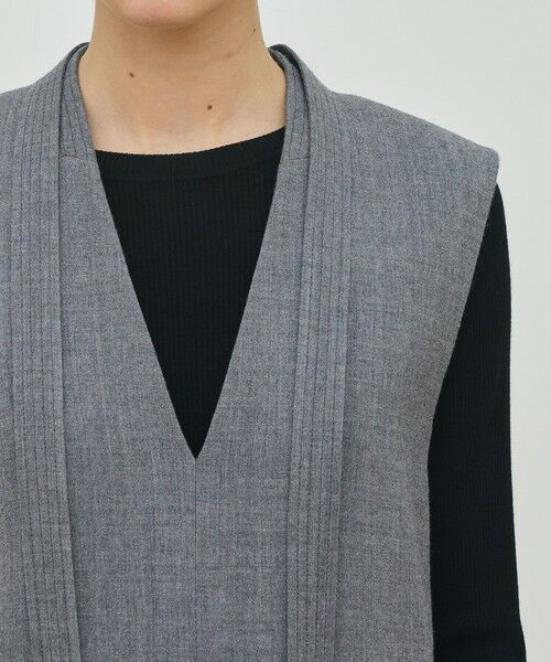 TOMORROWLAND / トゥモローランド ロング・マキシ丈ワンピース | ウールジョーゼット Vネックワンピース | 詳細4