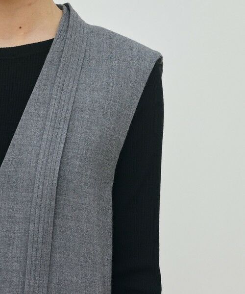 TOMORROWLAND / トゥモローランド ロング・マキシ丈ワンピース | ウールジョーゼット Vネックワンピース | 詳細5