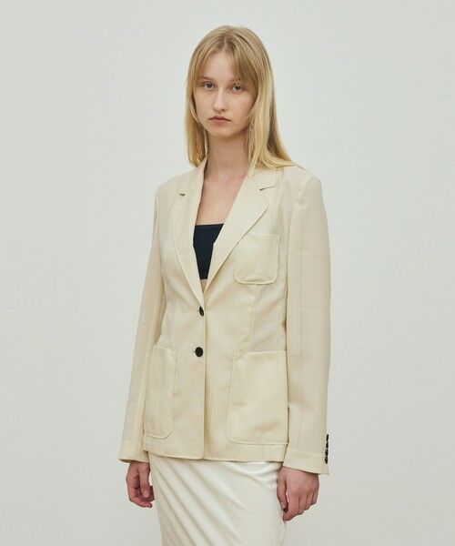 TOMORROWLAND / トゥモローランド テーラードジャケット | アキハチェックウール ラウンドラペルシングルジャケット | 詳細2