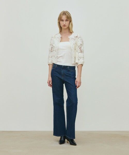 TOMORROWLAND / トゥモローランド ノーカラージャケット | リバーレース クロップドジャケット | 詳細1