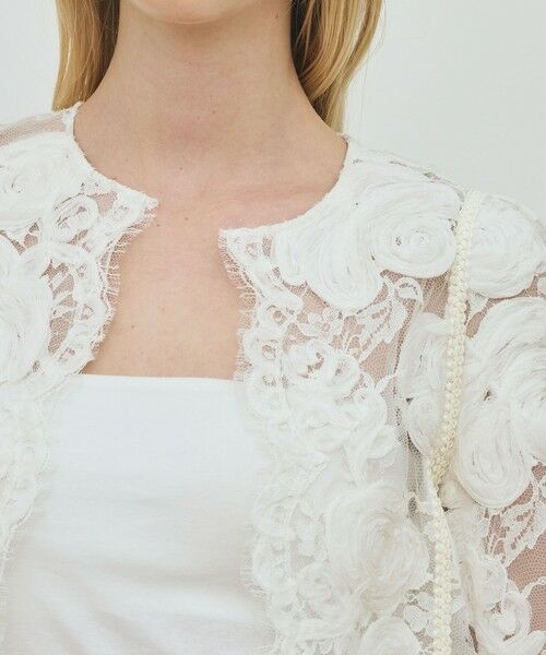 TOMORROWLAND / トゥモローランド ノーカラージャケット | リバーレース クロップドジャケット | 詳細5