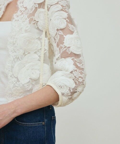 TOMORROWLAND / トゥモローランド ノーカラージャケット | リバーレース クロップドジャケット | 詳細6